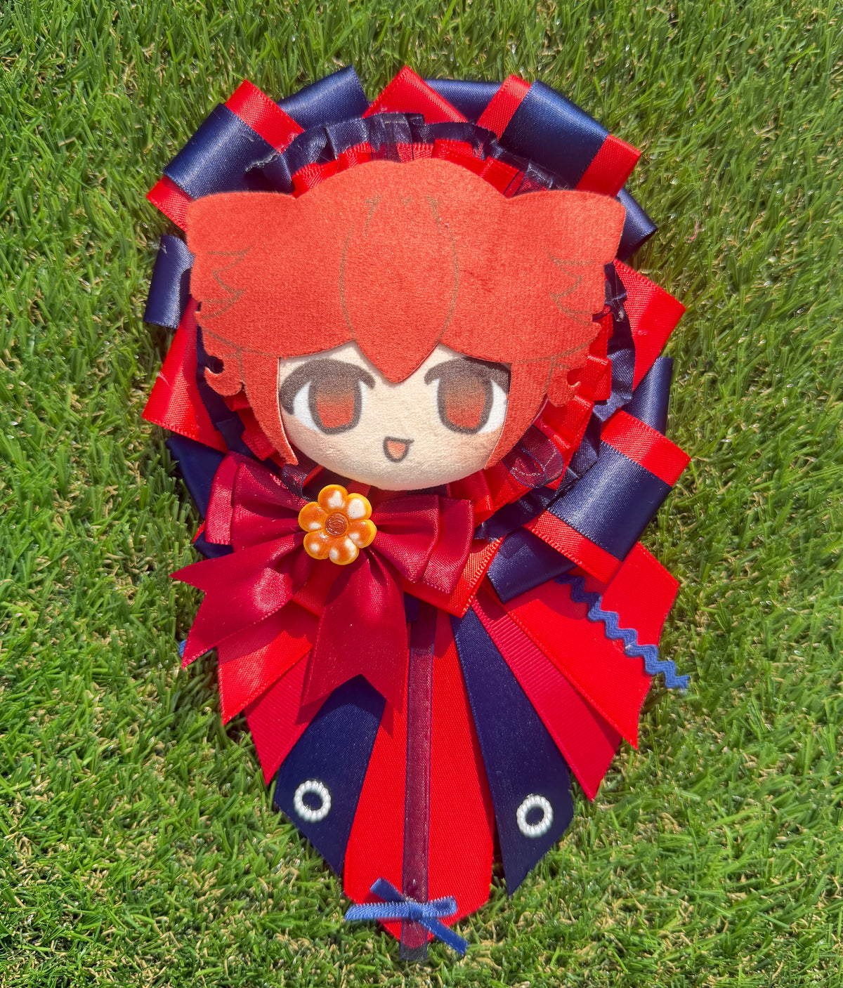 Kasane Teto original design inspired rosette and plush can badge
