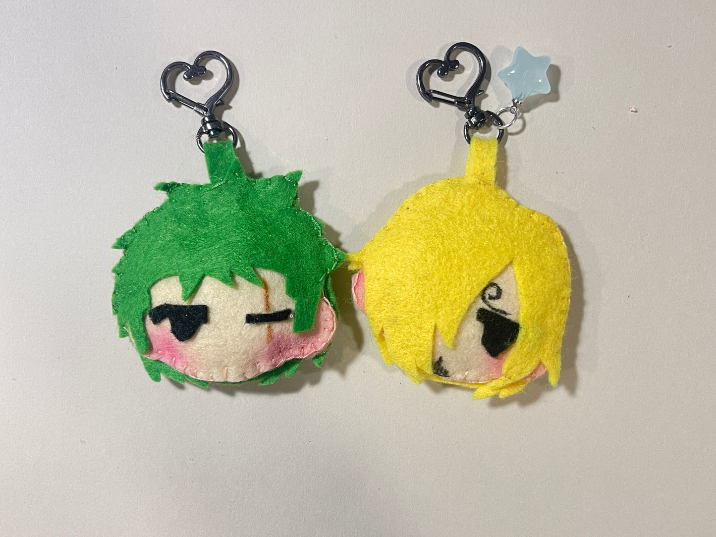 Anime pirates- handmade plush keychain- made to order