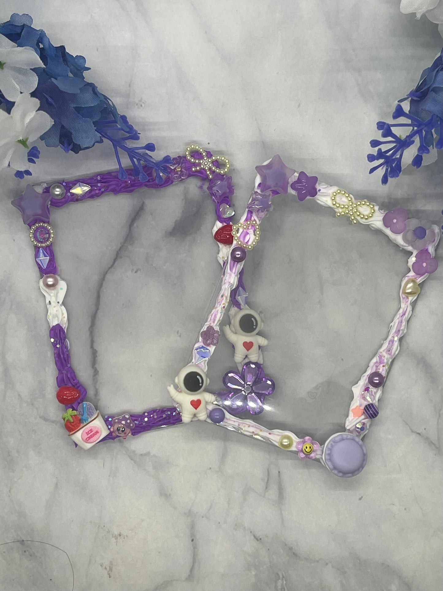 Themed decoden card top loaders-pinks and purple