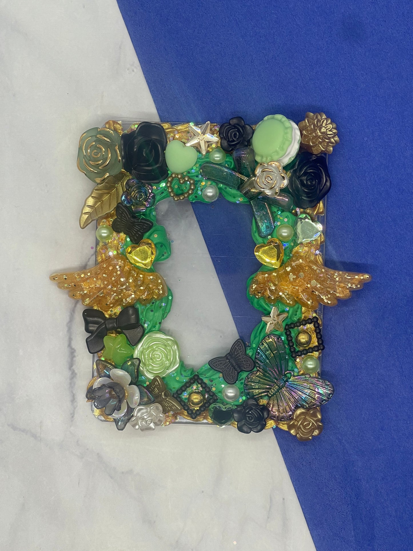 Green,gold and Black theme- decoden cards holder