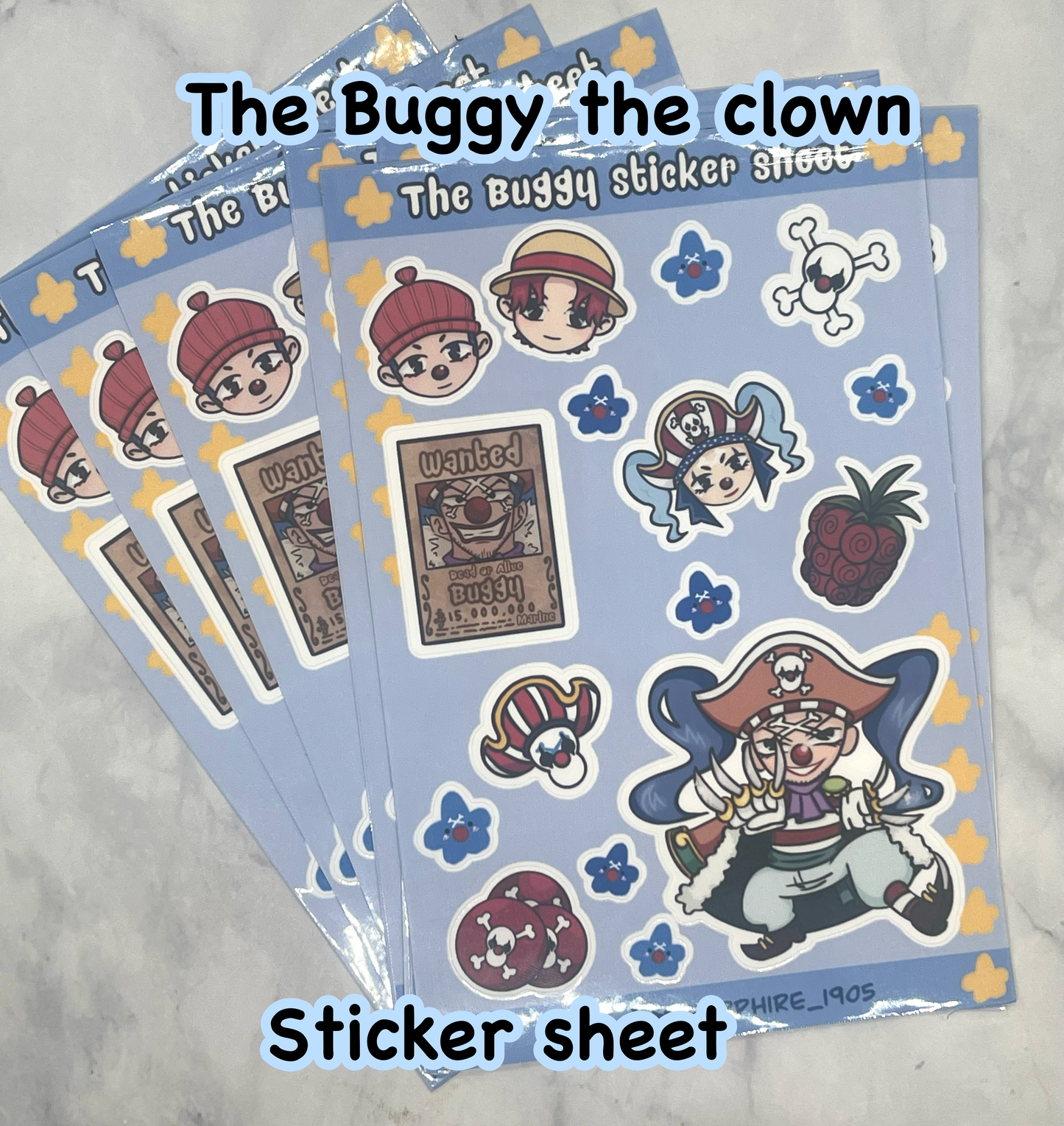 The pirate clown sticker sheet!!
