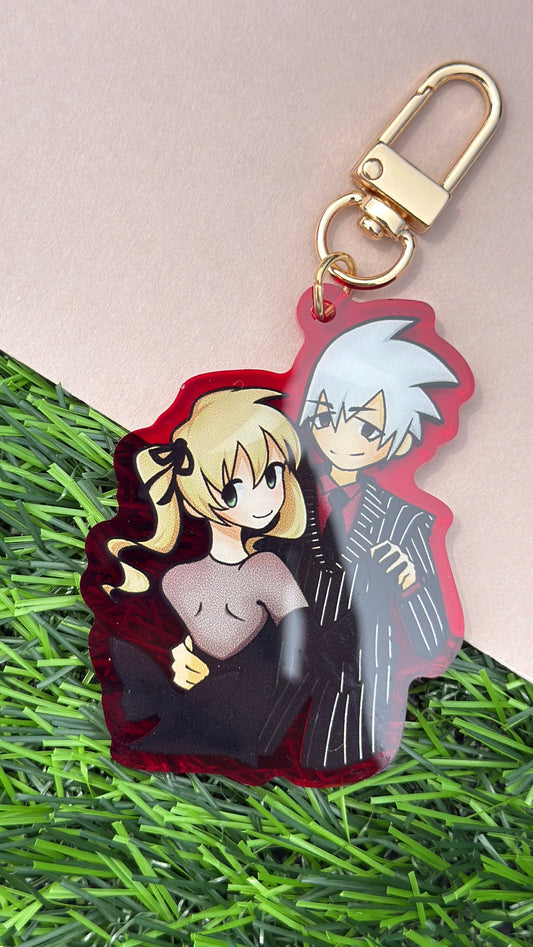 Black Blood Maka and Soul Keychain