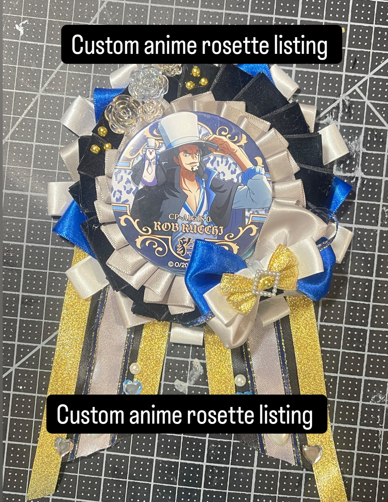 Custom anime badge rosette listing