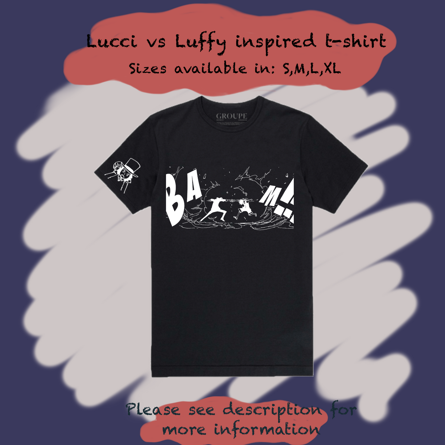 Lucci vs Luffy t- shirt
