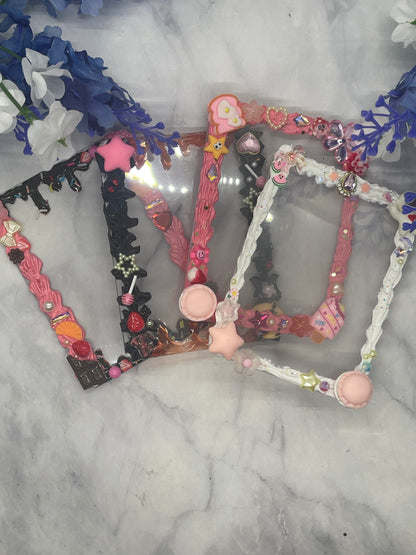 Themed decoden card top loaders-pinks and purple